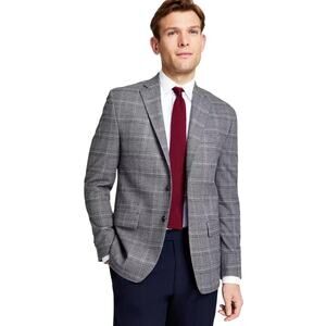Michael Kors Classic Blazer Men's Stretch Black/White Plaid Sport Coat Size 52R